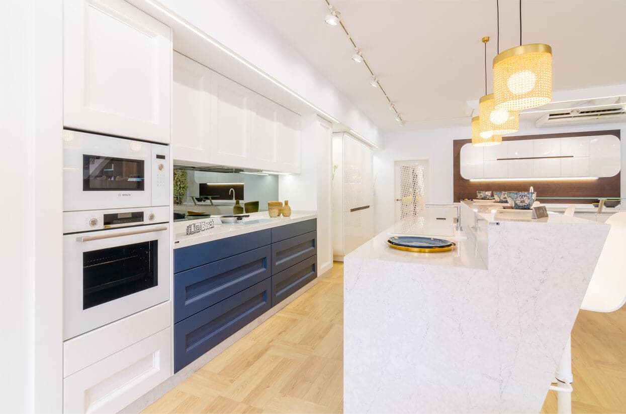 Cocina Blanco y Azul kitchen design